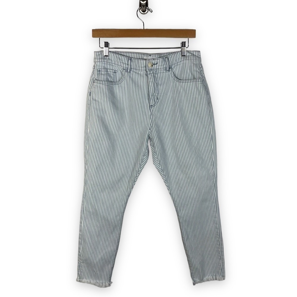 4 for $20 SALE!Made & Loved Loft Skinny Crop Jeans, Blue/White Stripe, Size 29/8